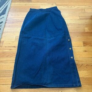 Vintage CMC Cotton Denim Maxi Skirt Size Medium